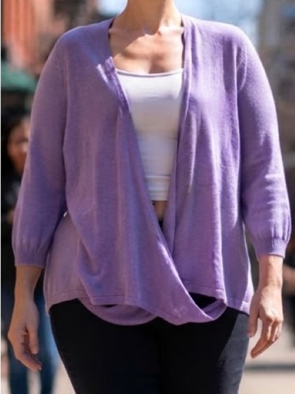 J.Jill Wearever 4 Ways To Wear Purple Wrap Cardigan Sweater Hyacinth Size 2X